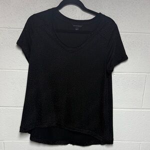 Rock & Republic Black Short Sleeve Tee with Studded Dots